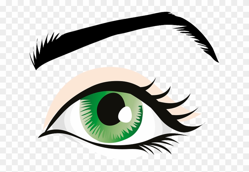 Green Eyes, Eyelid, Iris, Eyebrows, Brows, Seeing - Human Eye Clip Art #414402