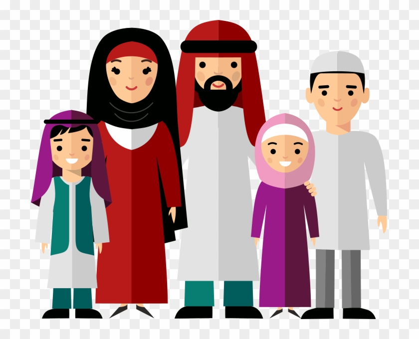 Clipart Dindar Aile - Arab Family Clipart #416683