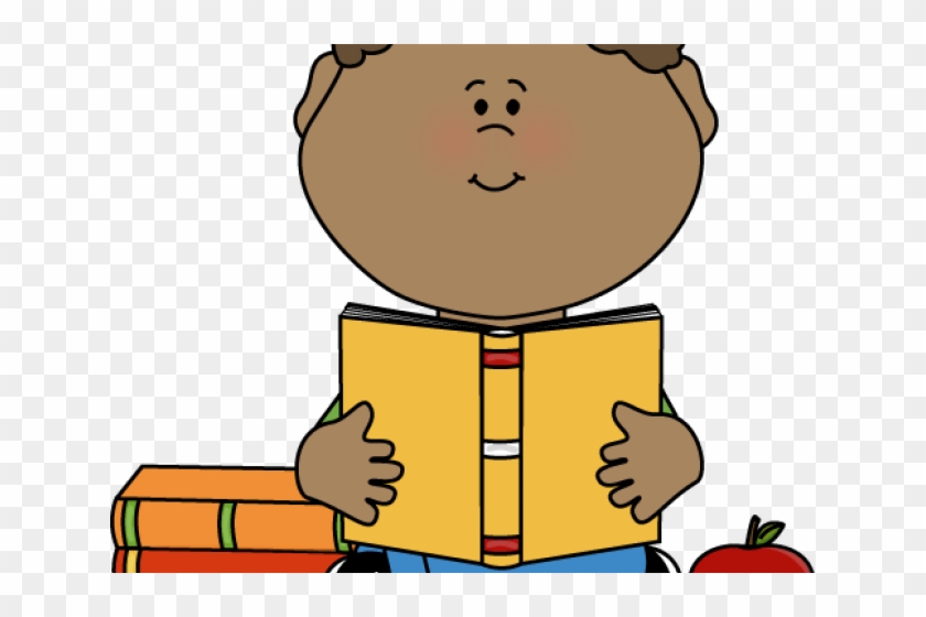 Kid Reading Clipart - Boy Reading A Book Clipart #417105