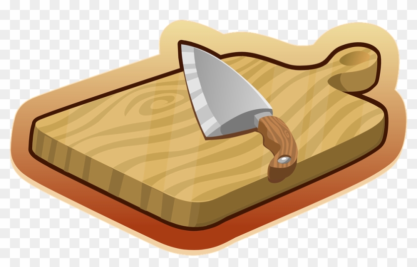 Wood Bridge Cliparts 15, - Cutting Board And Knife Cartoon #417131