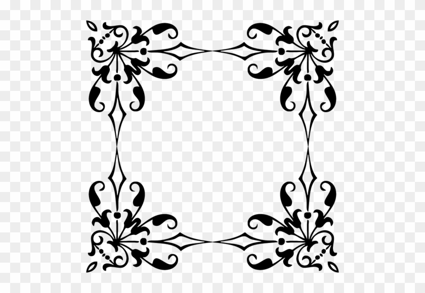 Frame Silhouette Public Domain Vectors - Square Designs Floral #418798