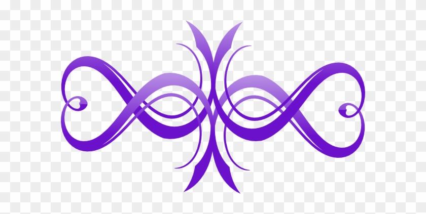 This Free Clip Arts Design Of Two-tone Purple Heart - Purple Flourish Clipart #419720