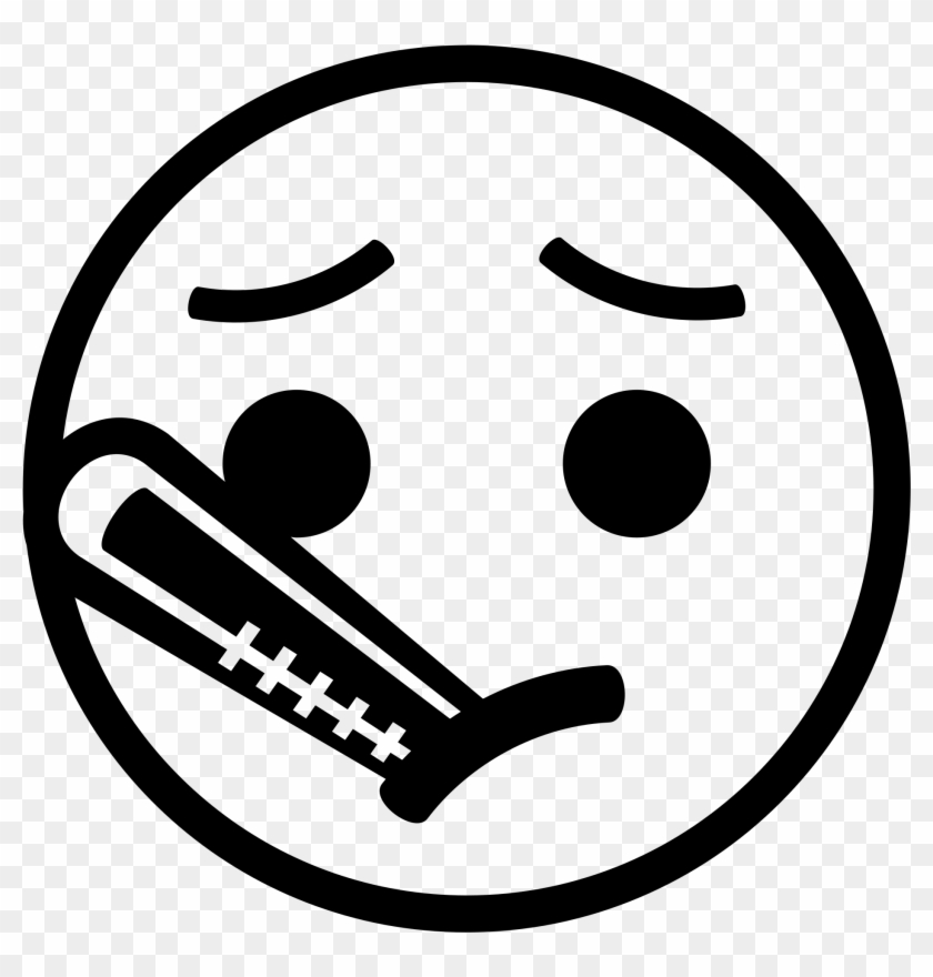 Open - Sick Emoji Clipart Black And White #420464