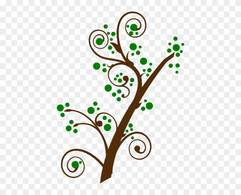 Blooming Tree Branch Svg Clip Arts 444 X 599 Px - Tree Branches With Leaves Clipart #420498