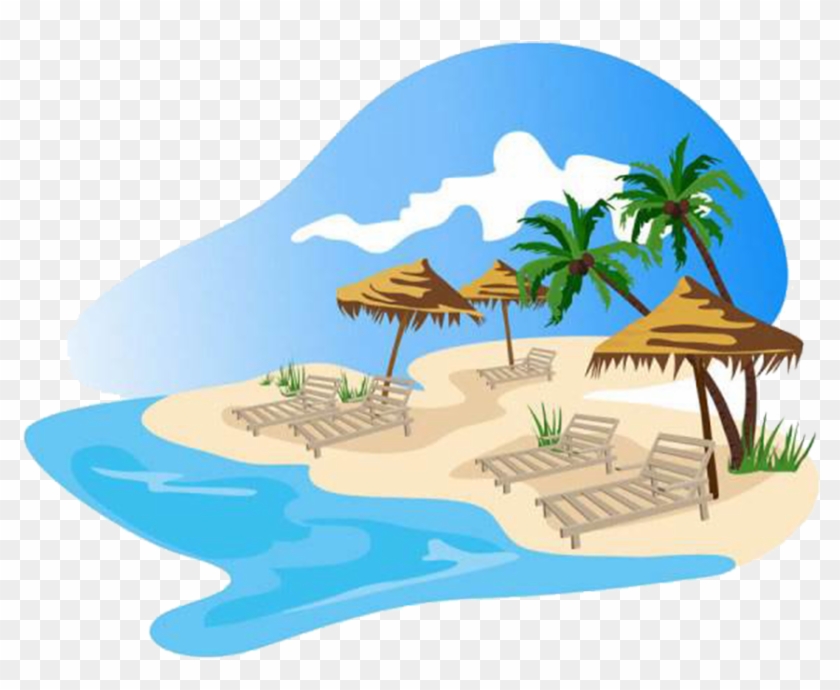 Beach Cartoon Stock Illustration Clip Art - Beach Cartoon Stock Illustration Clip Art #420653