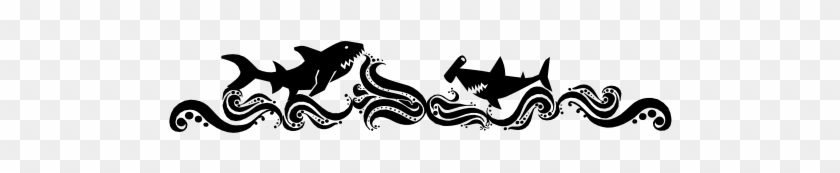 Wavy Shark Seashells, Fish, And Beach Wedding Illustration - Beach #420603