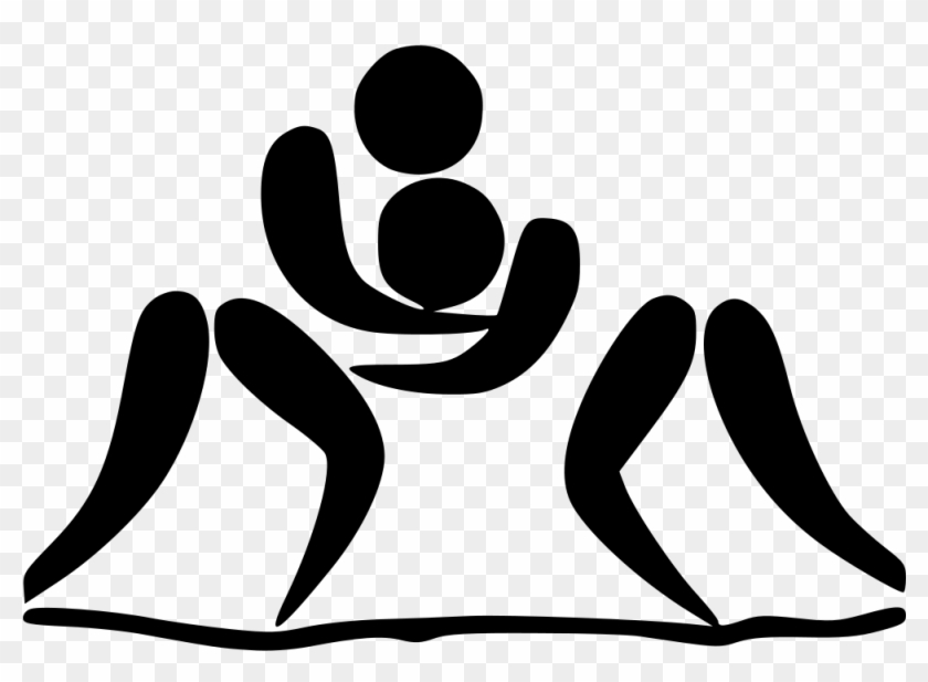 Open - Wrestling Clipart Black And White #420742