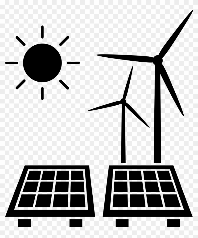 Sun Turbine Panel - Solar And Wind Energy Icon #68293