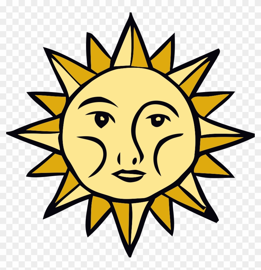 Sun Faces Clip Art - Live By Sun Embroidery Design #68363