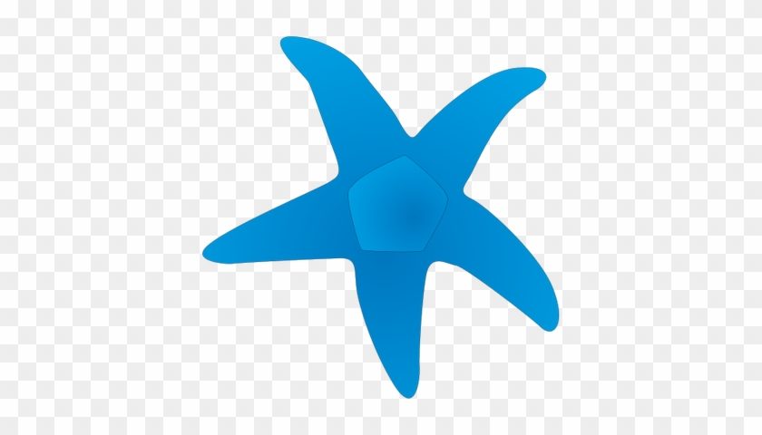 Illustration Of A Blue Seastar - Deniz Yıldızı Vector Png #69008
