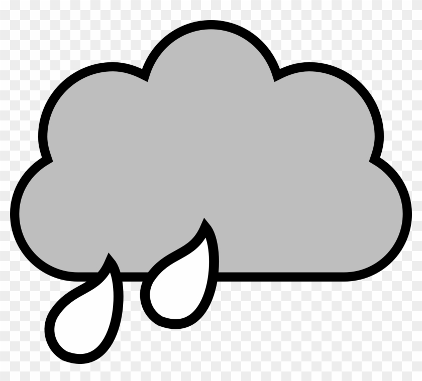 Cloudy Clipart Black And White - Rain Cloud Clipart #70170