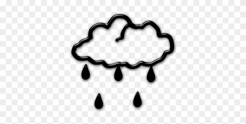 Rain Cloud Shape With A Few Raindrops Icon - Weather Icon Wood #70884