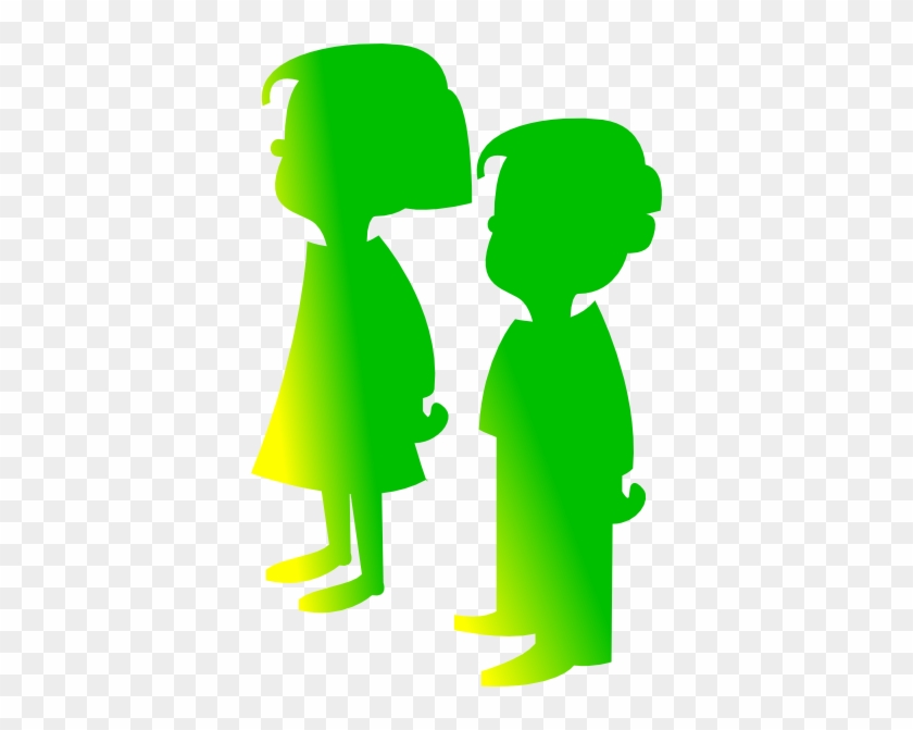 Figures Boy Girl Facing The Sun Clip Art At Clker - Silhouette Of A Boy #73885