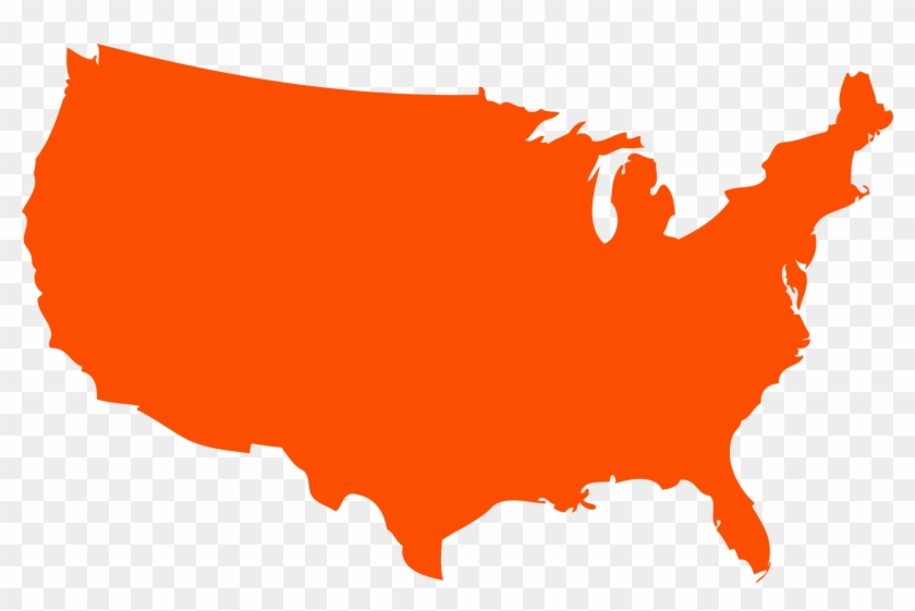 United States Clipart Outline - Us Map Silhouette Vector #74456