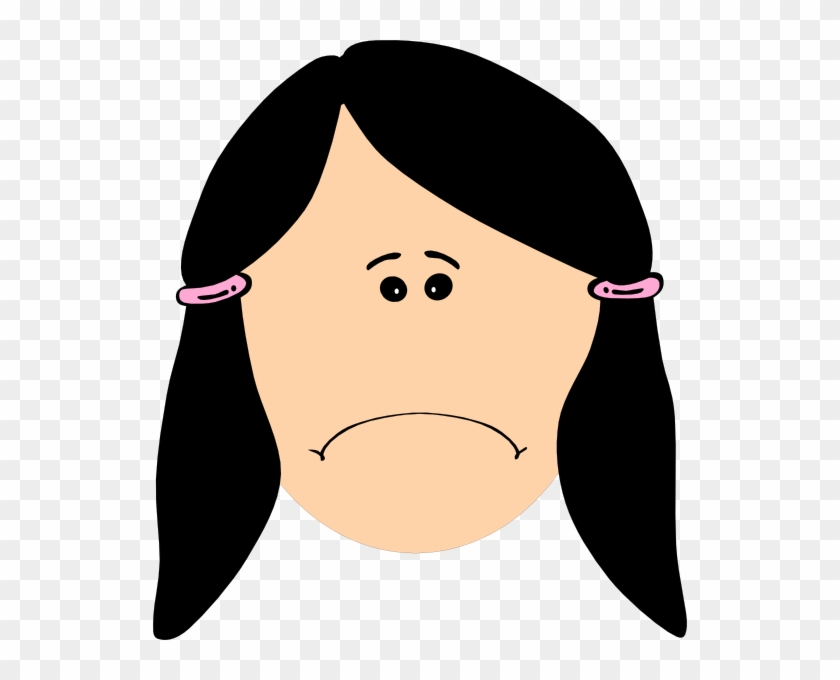 Triste Sad Clip Art At Clker Com Vector Clip Art Online - Happy Face Girl Cartoon #74591