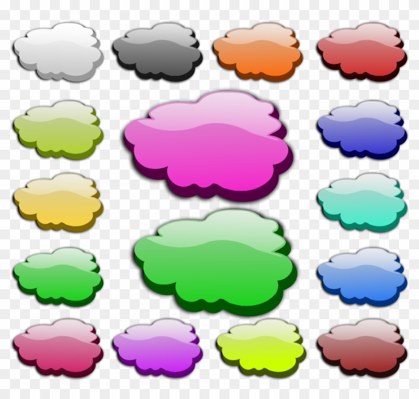 Clouds Clipart, Vector Clip Art Online, Royalty Free - Nuvem Colorida Png Vetor #75079