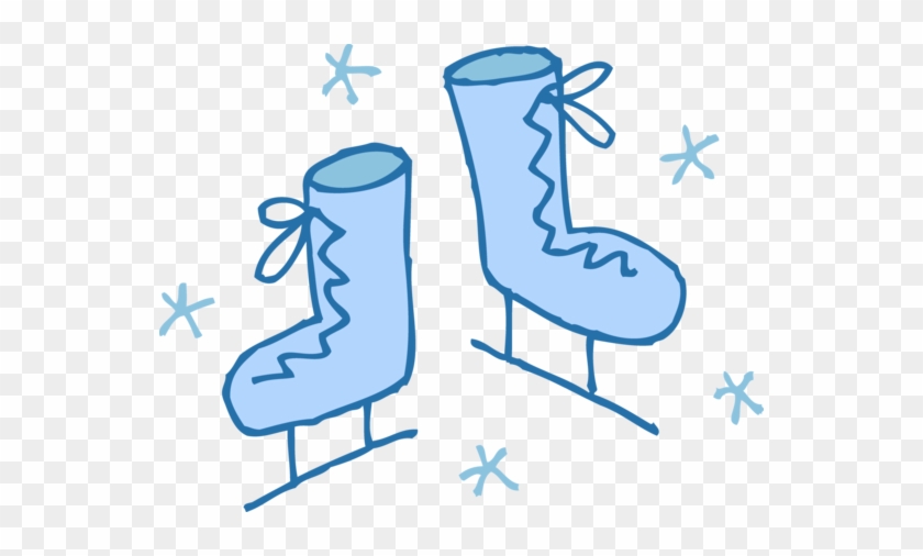 Blue Ice Skates Snowflakes - Ice Skating Clip Art #76916