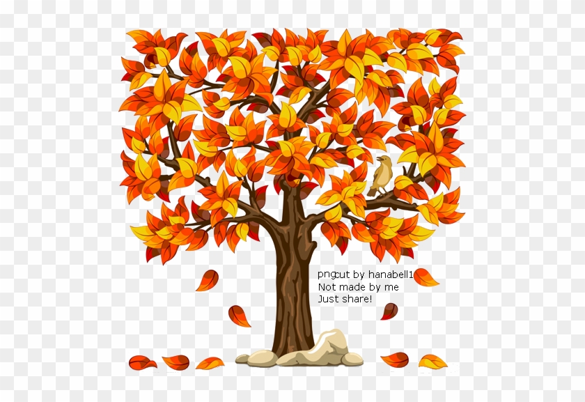 Fall Tree Clipart Png - Fall Trees With Leaves Falling #421360