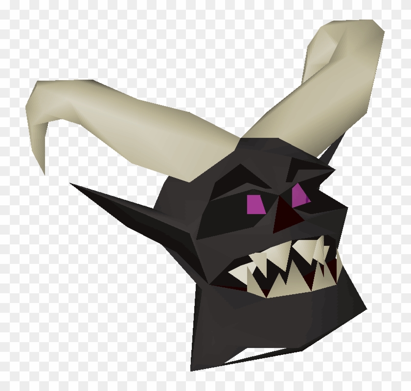 Black Demon Mask Detail - Old School Runescape Masks #421419
