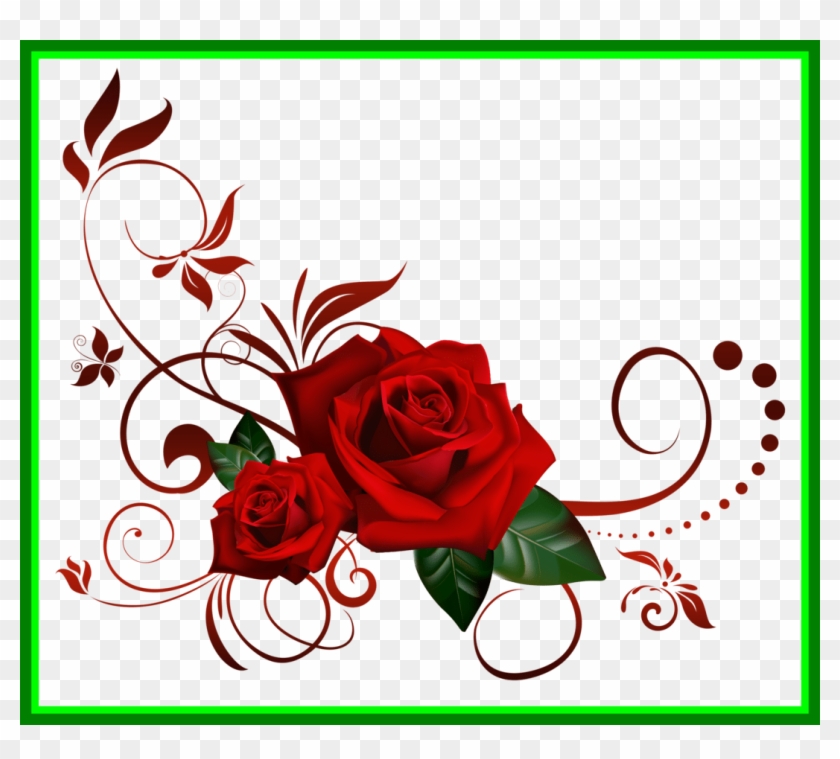 Red Rose Flower Red Rose Flower Frame Png Astonishing - Red Roses Clipart Borders #421649