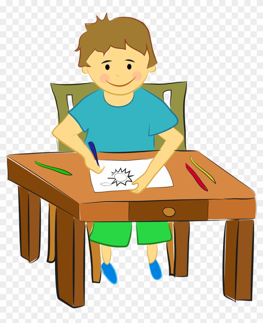 विशेषण की अवस्थाएँ - Boy At Table Clipart #421674