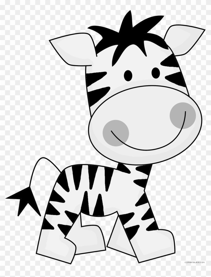 Baby Zebra Animal Free Black White Clipart Images Clipartblack - Jungle Animal Zebra Clipart #422020