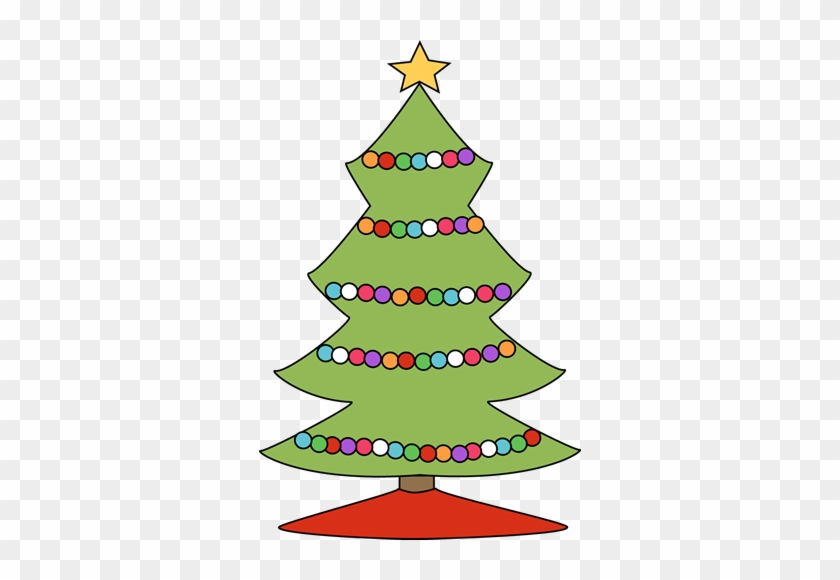 Christmas Tree With Colorful Lights - Christmas Tree With Lights Clipart #424207