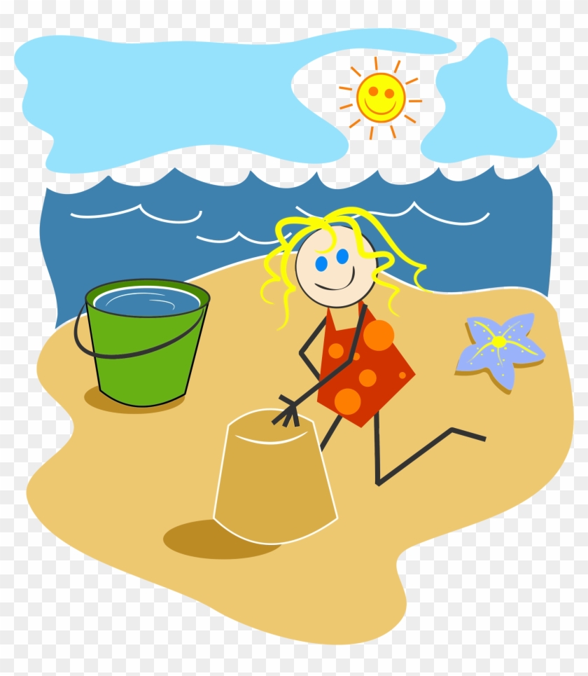 Clipart Girl At The Beach - Clipart Girl On The Beach #427065