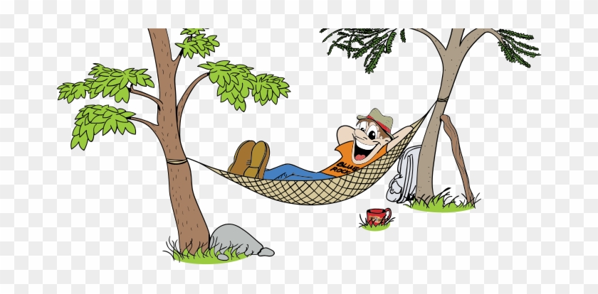 Happy The Camper Relaxing In A Hammock - Hammock Cartoon Png #427077