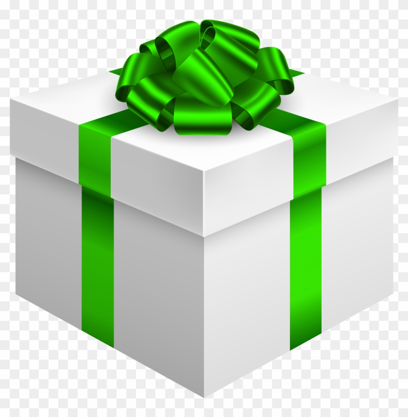 White Gift Box With Green Bow Png Clipart - Beardeur Bbs-4 Bigmouth Do It Yourself Back Hair Shaver #427453