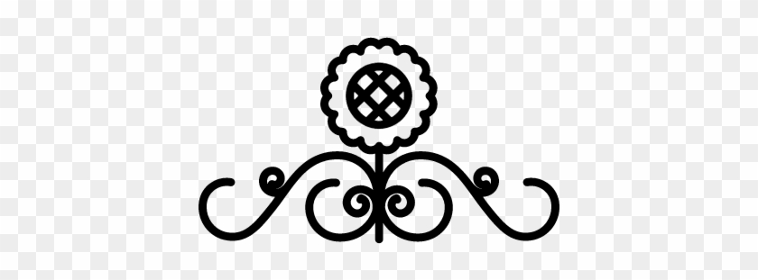 Flower On Vines Ornamental Design Vector - Desenho De Linhas Curvas #427712