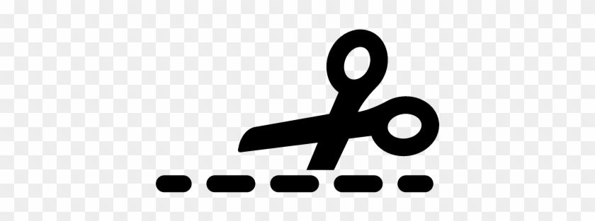 Cutting With A Scissor On Broken Line Vector - Icono Tijera #428396