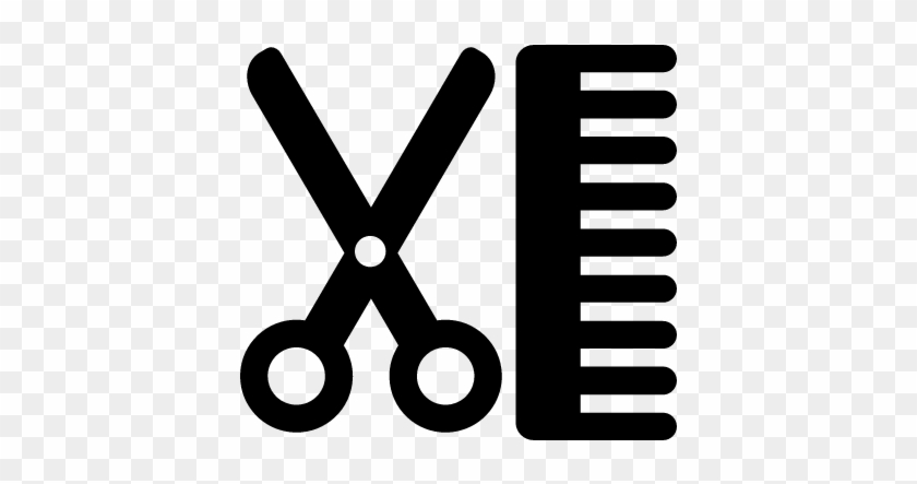 Hair Scissors And Comb Vector - Scissors And Comb Icon #428612