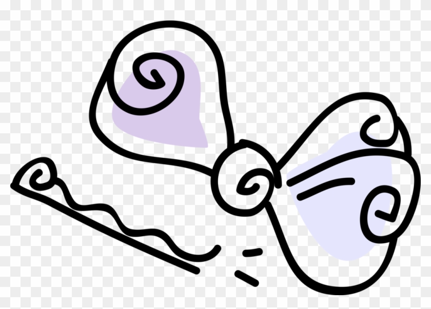 Vector Illustration Of Hair Ribbon Bow And Bobby Pin - Bobby Pin #429090