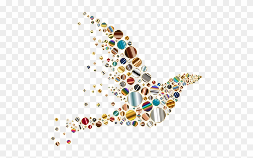 Vector Graphics Of Circles Forming A Flying Bird Shape - Psychedelic Circle Bird Png #429181