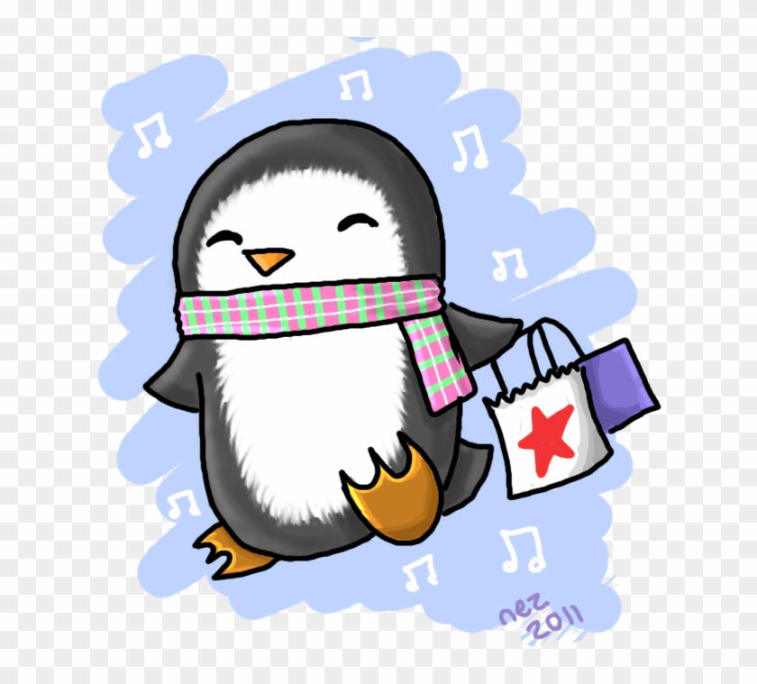 Shopping Penguin By Nezzykins - Cartoon #429944
