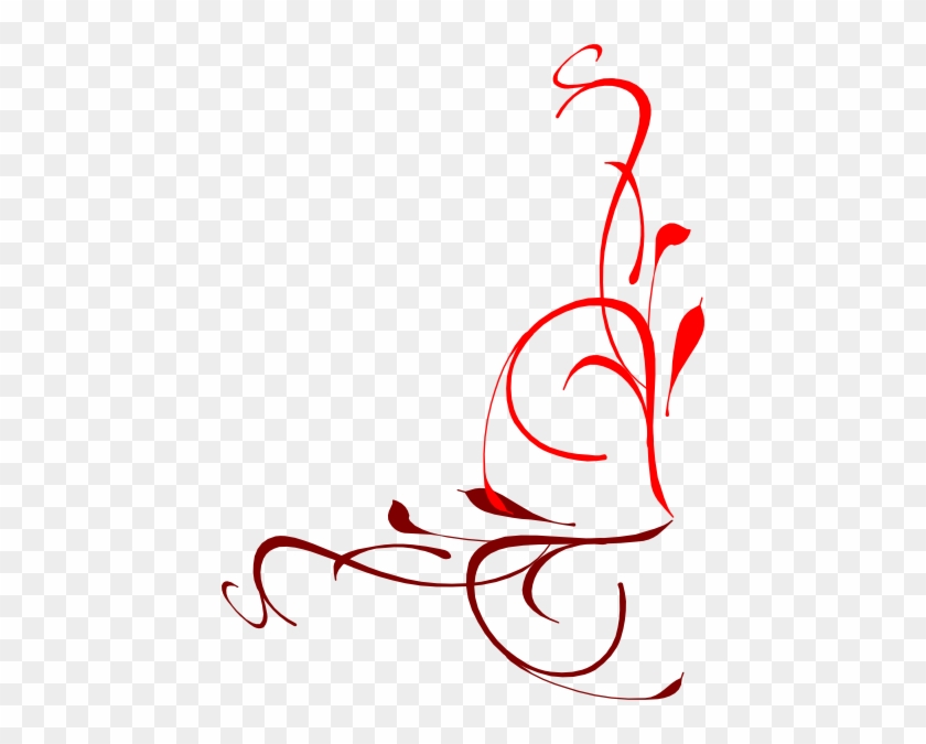 Corner Flourish Red Clip Art At Clker - Vine Clip Art #430653