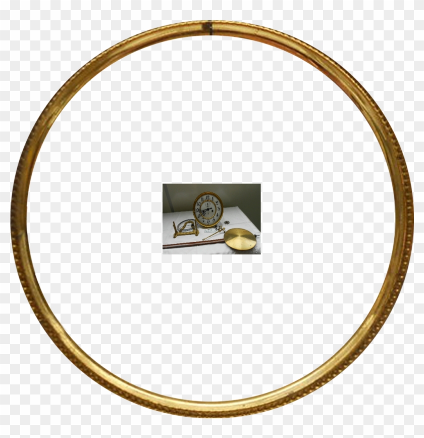 Gold Frame Round Clock Part By Magicsart - Gold Frame Circle Png #435465