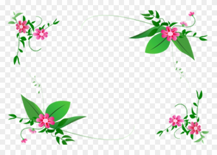 Green Flower Border Design Png - Hd Page Border Designs #436102