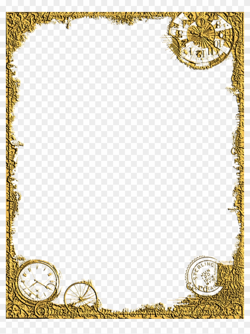 Gold Flower Border Design Png - Clip Art Gold Frame #436149
