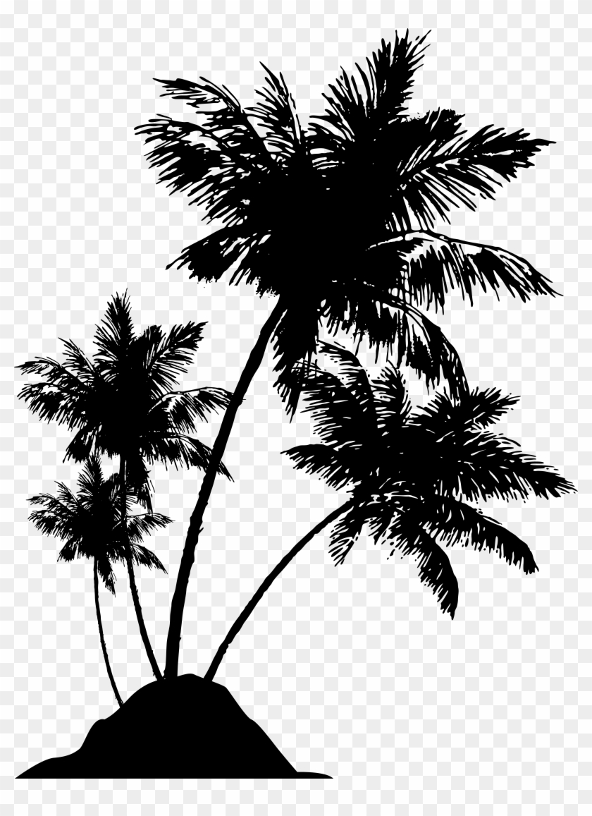 Palm Tree Silhouette Png - Beach Palm Tree Silhouette Png #436316