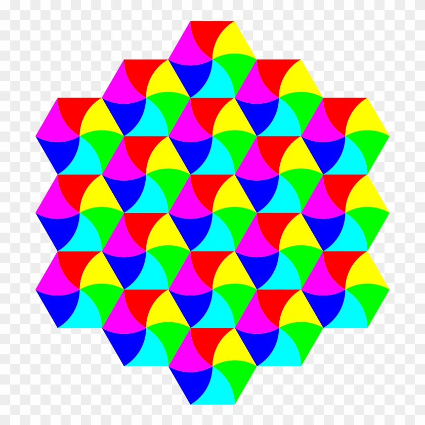 Tessellation Hexagonal Tiling Triangle Clip Art - Hexagon Tessellation #436945