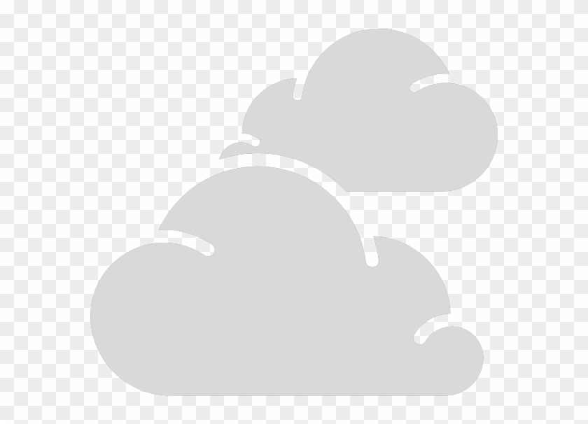 Cloudy Weather Symbol Outline Of Two Clouds - Weather Icon For Cloudy #438401