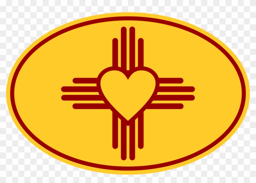 Zia Symbol Oval Decal - State Of New Mexico With Flag #438460