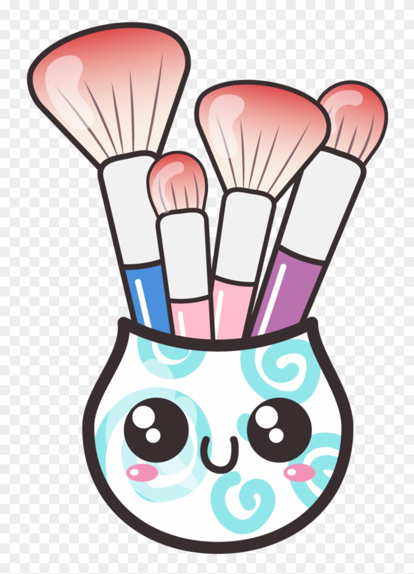 Makeup Brushes In A Cup By Barovlud - Cartoon Makeup Brush #440221
