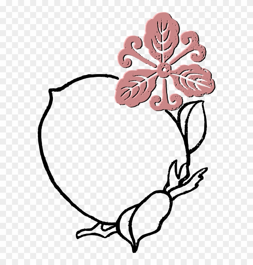 Peach Flower Frame Clip Art - Clip Art #441492