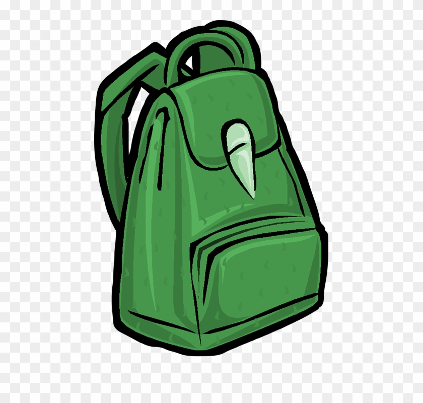 Backpack, Bag, School, Hike - Green Backpack Clipart #441814