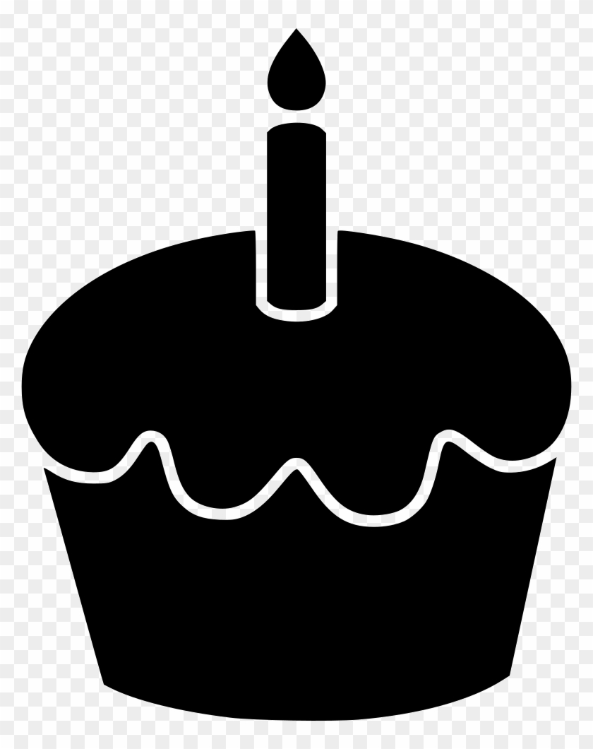Cupcake Muffin Candle Cake Party Comments - Cupcake With Candle Svg #441947