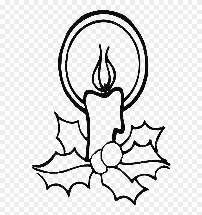 Christmas Candle Light Glowing Coloring Pages - Kleurplaat Kerstfeest Christelijk #442028