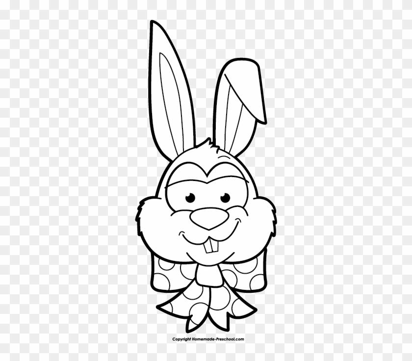 Click To Save Image - Black And White Easter Bunny Clipart #443194